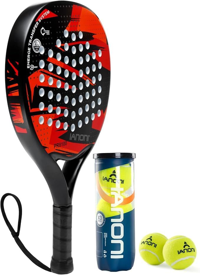 IANONI PR8100 Starter Kit Red/Black padel racket